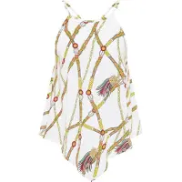 Faina Top amarelo / borgonha / branco