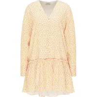 IZIA Vestido de verão amarelo claro / branco