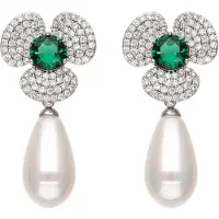 Faina Brincos verde / transparente / branco pérola