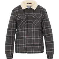 Dreimaster Casaco meia-estação 'Vintage' cinzento / cinzento escuro / vermelho