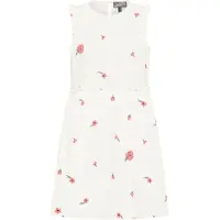 Dreimaster Vestido de verão verde / vermelho florescente / branco lã