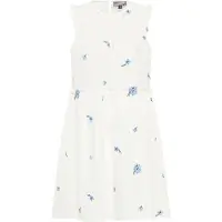Dreimaster Vestido de verão azul claro / verde escuro / branco lã
