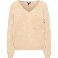 Dreimaster Pullover 'Idem' bege / castanho / branco