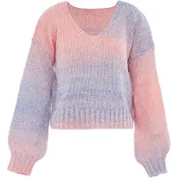 Mymo Pullover azul céu / cor-de-rosa