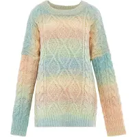 Mymo Pullover turquesa / amarelo pastel / cor-de-rosa