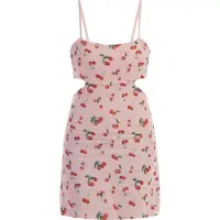 Mymo Vestido de verão verde / cor-de-rosa / vermelho