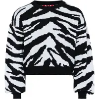 MyMo ROCKS Pullover preto / branco lã