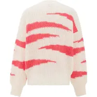 Mymo Pullover rosa / branco lã