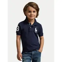 Ralph Lauren para menino. 322670257014 Polo de piquet de algodão com Big Pony marinho (5años= 117/123cm), Casual, Manga curta, moda inf