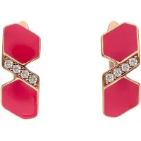 NAEMI Brincos ouro rosa / vermelho vivo / transparente