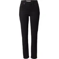 Levi's para mulher. 18883-0321 Calças de ganga direitas de cintura subida 724 preto (28/30), Casual, Algodão, Denim