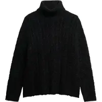 Superdry para mulher. W6110662A Jumper Roll preto (XL), Casual, Náilon