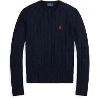 Ralph Lauren para mulher. 211971869008 Camisola de malha de algodão azul-marinho em malha crua (XXL), Casual