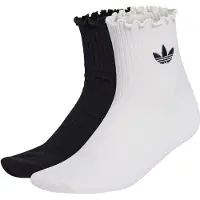 Adidas Originals Meias 'RUFFLE QUARTER' preto / branco