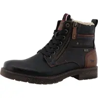 Mustang Botas com atacadores castanho escuro / preto