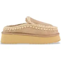 Mou para mulher. MU.FW681004A Tamancos Eskimo Plataforma tamancos de couro bege (41), mais que 10cm, Nenhum, Casual