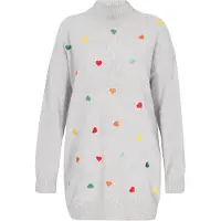 Mymo Vestido de malha amarelo / cinzento / verde / vermelho