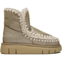 Mou para mulher. MU.FW531002B Botins em pele Eskimo 18 salto prateado, dourado (37), Couro, Prata, 5 a 8cm, Nenhum, Casual