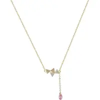 Faina Colar ouro / cor-de-rosa / transparente