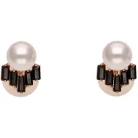 NAEMI Brincos ouro / preto / branco pérola