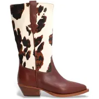 Alpe para mulher. 554674 Botas de couro ocidentais castanhas (37), Marrom, 3 a 5cm, Nenhum, Casual