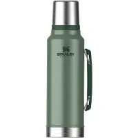 Stanley The Legendary Classic Bottle 1.5QT, Hammertone Green 10-11347-119 garrafa térmica com bocal e copo para beber, 1.4L