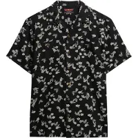 Superdry para homem. M4010793A Camisa de praia de manga curta preta (L), Preto, Casual, Algodão