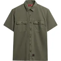 Superdry para homem. M4010946A Camisa militar verde de manga curta (S), Casual, Algodão