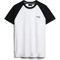 Superdry para homem. M1011838A Camisola de basebol em algodão orgânico branco essencial (XL), Casual, Manga curta