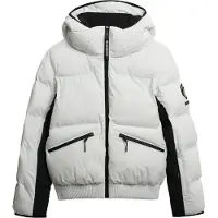 Superdry para mulher. WS110179A Casaco de esqui bomber com capuz branco (L), Casual, Poliéster