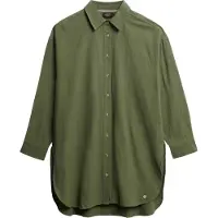 Superdry para mulher. W4010470A Camisa de praia comprida Ibiza verde (M), Casual, Algodão, Manga comprida