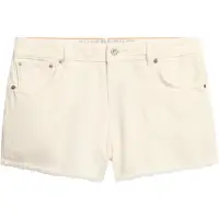 Superdry para mulher. W7110448A Calções brancos de cintura média em ganga quente (30), Casual, Algodão