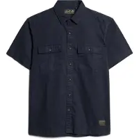 Superdry para homem. M4010791A Camisa militar azul-marinho de manga curta (M), Casual, Algodão