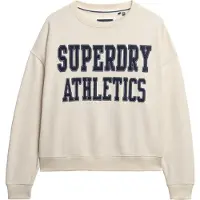 Superdry para mulher. W2012441A Camisola bege com apliques descontraídos (XL), Casual, Algodão, Manga comprida