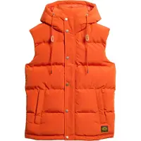 Superdry para homem. M5011708A Colete acolchoado com capuz Everest laranja (M), Casual, Sustentável, Nylon reciclado