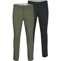 Jack & Jones Calças chino 'Macro Dave' verde pastel / preto