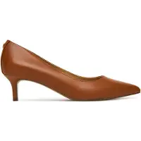 Lauren-ftw para mulher. 802P09030002 Sapato de salão Adrienne de pele castanha (39), Couro, Marrom, Bege, 3 a 5cm, Nenhum, Casual,