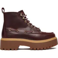Timberland para mulher. TB0A27YZEIW1 Botins em pele Stone Street Borgonha (39 W), Couro, 3 a 5cm, Cordão, Casual