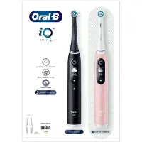 Braun Spazzolino Elettrico Io6 Series Duo Pack Nero/Rosa Sabbia 2 pezzi — Spazzolino elettrico