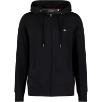 Gant para homem. 2007059 Casaco com capuz e fecho de correr Shield preto (XXL), Casual, Algodão