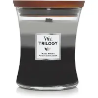 Woodwick Vela perfumada Trilogy Fireside, pau-brasil, cravo de sândalo 609 g