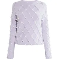 Faina Pullover roxo claro / branco pérola