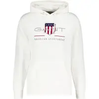 Gant para homem. 2047082 Casaco com capuz Archive Shield branco (XL), Casual, Algodão, Manga comprida