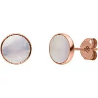 Purelei Brincos 'White Gloss' ouro rosa / branco pérola