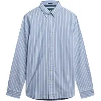 Superdry para homem. M4011037A Camisa clássica Oxford azul claro (M), Casual, Algodão, Manga comprida