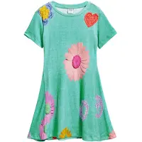 Desigual , Vestido curto estampado, AlgodÃO, Azul, 7/8