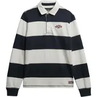 Superdry para homem. M6010909A Pólo vintage Rugby azul-marinho (L), Casual, Algodão, Manga comprida