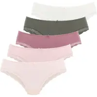 LASCANA Cueca verde escuro / rosé / pó / rosa escuro / branco