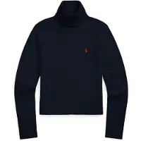 Ralph Lauren para mulher. 211959287001 Jersey Gola alta marinho (XS), Casual, Algodão, Manga comprida