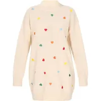 Mymo Vestido de malha azul / amarelo / rosa claro / offwhite